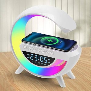 BOC WRLS BT3401/BOCINA LAMPARA RGB Y CARGADOR WRLS PARA TELEFONO CON RELOJ NT-3401