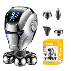 KIT HOMBRE KM780/ KIT DE CORTE BARBA CORTE NARIZ CORTE PRECISION CEPILLO EXFOLIANTE MASAJEADOR