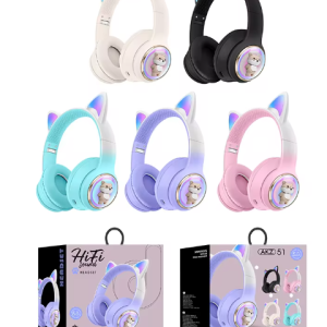 AUD AKZ51/AUDIFONO DIADEMA GATO LED BT SD FM