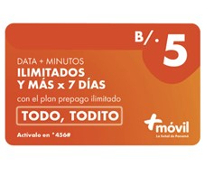 RECARGA T5/RECARGA DE TARJETAS PARA CELULARES MAS MOVIL/ TIGO 5.00