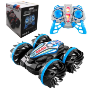 CAR STUNT CV B600 2/CARRO ANFIBIO DE DOBLE CONTROL REMOTO 360° CON LUZ RGB