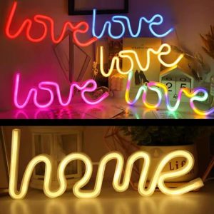 LAMP LETRAS / ADORNO DE LETRAS LOVE 1126-22 Y HOME 1126-23
