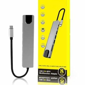 REG HUB C / REGLETA 8 PUERTOS TIPO C PD SD TF HDTV RJ45