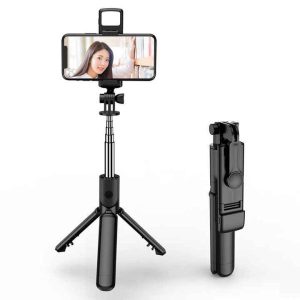 SELFIE PK 772 / KIT DE TRIPODE SELFIE CON LUZ POCKED Y MICROFONO PLOKAMA