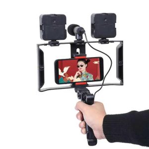 SELFIE PK 778 / KIT DE SELFIE CON MICROFONO Y 2 LUZ LED PLOKAMA
