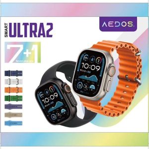 SMART WATCH AD0303 / KIT DE RELOJ ULTRA 2 CON 6 BANDAS DIFERENTES COLORES AEDOS