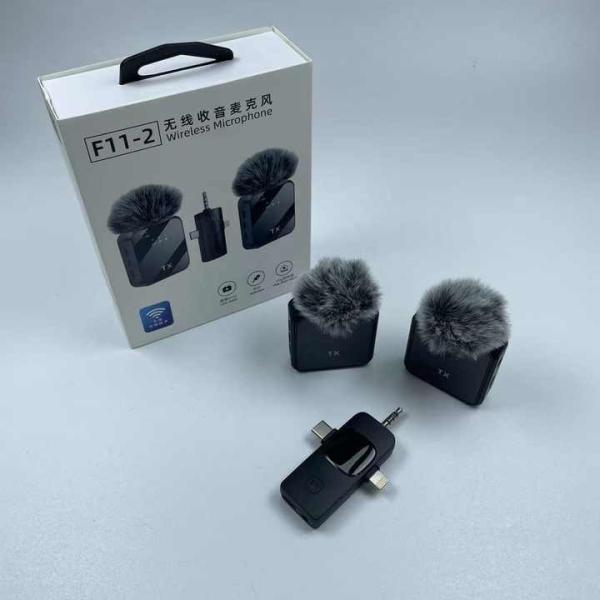MICROFONO F11 2 / MICROFONO WIRELESS DOBLE TIPO C IPHONE Y JACK 3.0