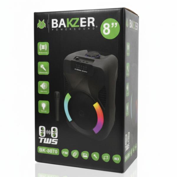 BOC BK 8070 / BOCINA BAKZER 8 PULGADAS TWS MIC AUX RGB