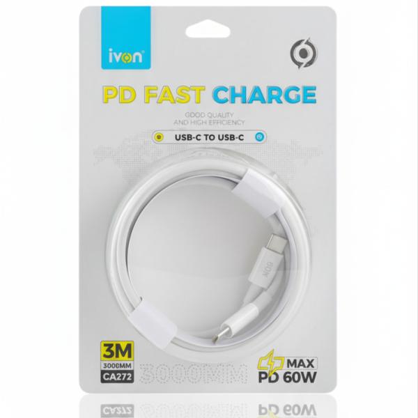 CAB IVON PD CA272 / CABLE IVON TIPO C A TIPO C 3 METROS 60W