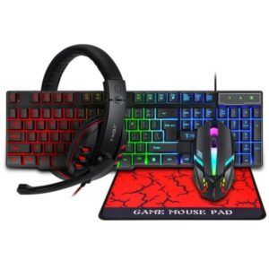 TECLADO TF810 / TF 810 COMBO DE TECLADO MOUSE AUDIFONO Y MOUSE PAD 4EN1 GAMING