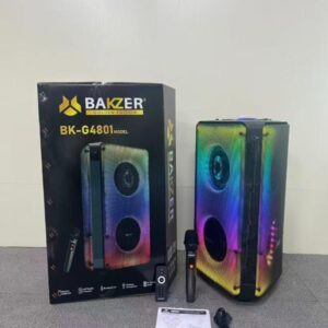 BOC BK G4801 / BOCINA BAKZER RGB 8X2 2 TWEESTER 2.5 MIC FM USB TF CARD LUZ LED BT5.3 CONTROL BATERIA 6000mAh TWS ECUALIZADOR