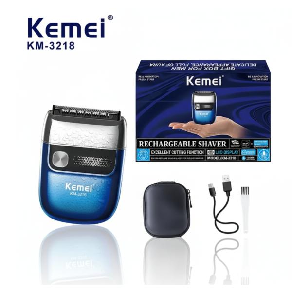 BARBERA KM3218/ BARBERA DE AFEITAR CARGA USB SISTEMA DE CORTE DOS CUCHILLAS