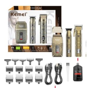 MAQUINA KM2235/ MAQUINA DE CORTE DE CABELLO PROFESIONAL CON CARGA DE LARGA DURACION LIVIANA CARGA USB DIFERENTES GUIAS DE CORTA DISE?OS ESCLUSIVOS