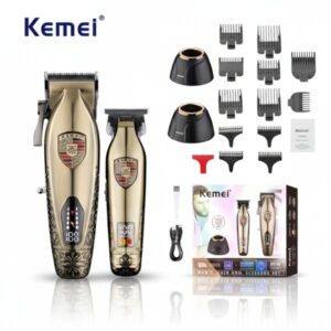 MAQUINA KM2365 / COMBO DUO MAQUINA CORTE Y PULIDORA INCLUYE BASE RECARGABLE PANTALLA LED INHALAMBRICA