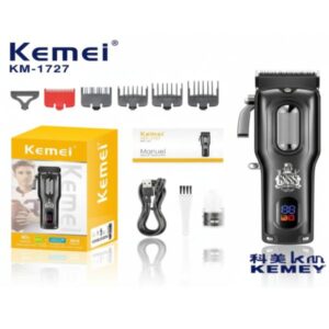 MAQUINA KM1727 / MAQUINA DE CORTE PANTALLA LED INHALAMBRICA CARGA LARGA DURACION PALANCA DE GRADUACION