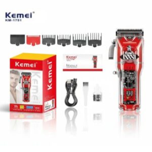 MAQUINA KM1751 / MAQUINA DE CORTE PROFESIONAL PANTALLA LED INHALAMBRICA CARGA LARGA DURACION