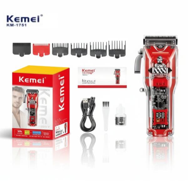 MAQUINA KM1751 / MAQUINA DE CORTE PROFESIONAL PANTALLA LED INHALAMBRICA CARGA LARGA DURACION