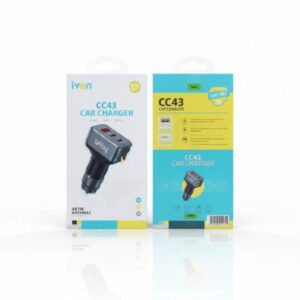 CAR IVON CC43 / CARGADOR DE AUTO CARGA RAPIDA USB PD 58W