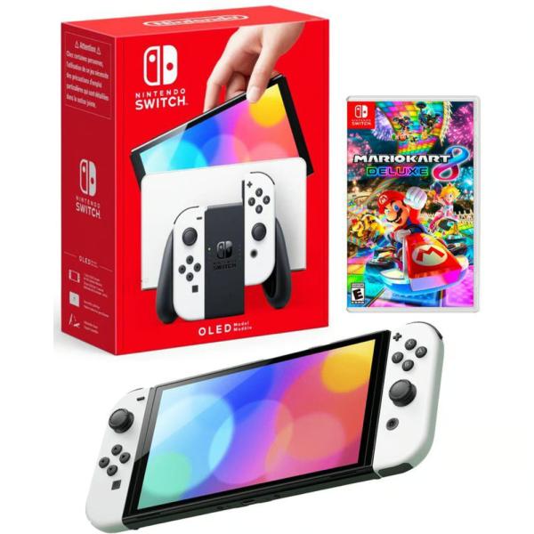 NIN SWITCH OLED B MK8/ NINTENDO SWITCH OLED BLANCO CON JUEGO MK8