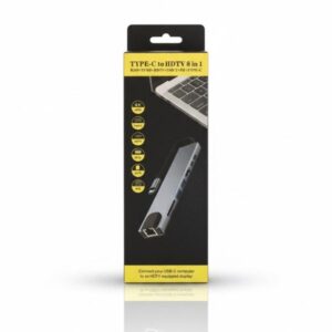 REG HUB C / REGLETA 8 PUERTOS TIPO C PD SD TF HDTV RJ45