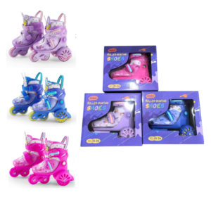 SKATE 717 XS / 717 ?XS27-30) PATINES 4 RUEDAS CON LUZ LED LILA FUCSIA Y AZUL