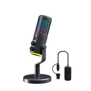 MICROFONO SU8W / MICROFONO ESCRITORIO INFLUENCER CON RGB CONECCION WIRELESS