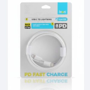 CAB IVON CA273 IPH / CABLE IVON TIPO C A LIGHTNING 27W PD FAST CHARGE 3MTS