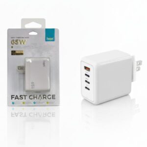 ADAP IVON PD12 / ADAPTADOR IVON FAST CHARGE 65W 3 USB C Y USB A