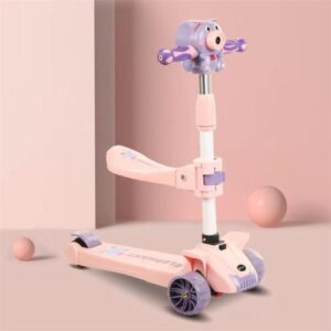 SCOOTER JL 608 / SCOOTER DE NIÑA DE OSITO CON SILLA  LUCES CON BUBBLES