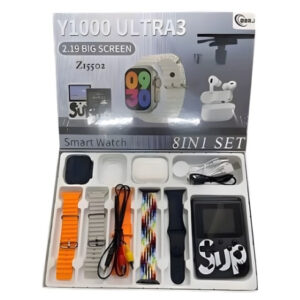 SMART WATCH Y1000 U3 / COMBO DE SMART WATCH ULTRA 3 CON JUEGO SUP Y TWS 8EN1