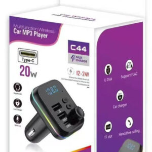 BT CAR C44 / TRANSMISOR VEHICULAR CON MP3 20W CARGA RAPIDA