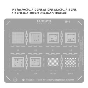 STENCIL LW IPH A9 A14 / STENCIL LUOWEI CPU A9 / A10 / A11 / A12 / A13 / A14 / BGA110 / BGA70