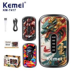 SHAVER KMT417 / SHAVER RECARGABLE 8000RPM CON DIFERENTES DISENOS CUCHILLA DOBLE CORTE