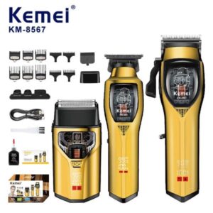 SET KMS38567 / SET MAQUINA CLIPPER Y SHAVER 9000RPM CARGA TIPO C PANTALLA TIPO C