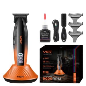 VGR V889T / MAQUINA BERBERIA CLIPPER 9000RPM ACCESORIOS CARGA TIPO C PANTALLA LED
