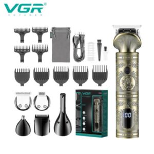 VGR V106 / MAQUINA 6 EN 1 CABEZAS INTERCAMBIABLES CARGA TIPO C PANTALLA LED ACCESORIOS COMPLETOS