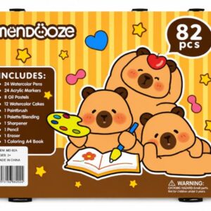 KIT DE DIBUJO PARA NIÑOS 82 PIEZAS CAPIBARA