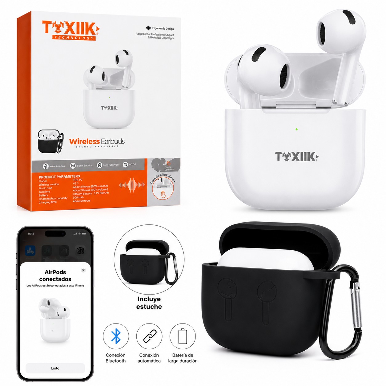TWS GEN TOK AIRPODS 4 / AUDIFONOS TOXIIK AIRPODS 4 / INCLUYE ESTUCHE