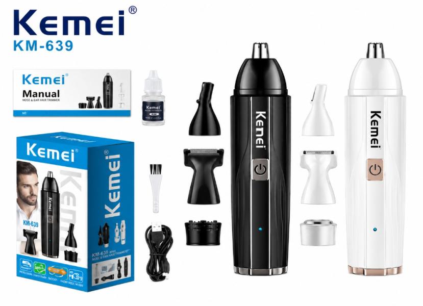 MAQUINA KM539 / RECORTADORA TRIMER DE VELLO NASAL 4 EN 1 DE 7000 RPM 5 W