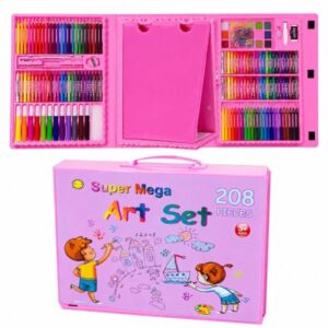 KIT DE DIBUJO PARA NIÑOS 208 PIEZAS GRANDE