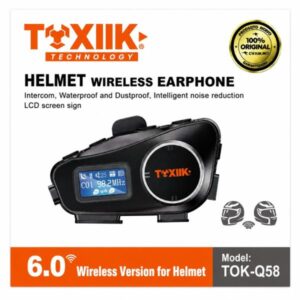 INTER Q58MAX TOK / INTERCOMUNCADOR TOXIIK Q58MAX CON BLUETOOTH PARA MOTO CON PANTALLA RESISTENTE AL AGUA Y POLVO SONIDO