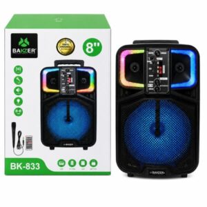 BOC BK 833 / BOCINA BAKZER 833 8 PUL BLUETOOTH MICROFONO LUZ LED CARGA DC 5V
